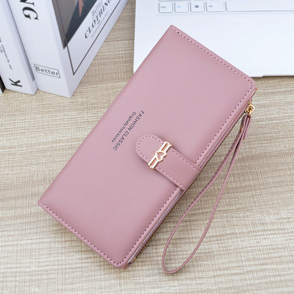 New Wallet Women's Long Multi-Card Holder Zipper Buckle Wallet Fashionable Simple Soft Wallet Change Clutch Bag