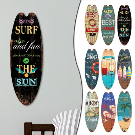 Cross-Border Surfboard Pendant Beach Leisure Wall Decoration Wooden Brand Hawaiian Party Supplies Scene Layout