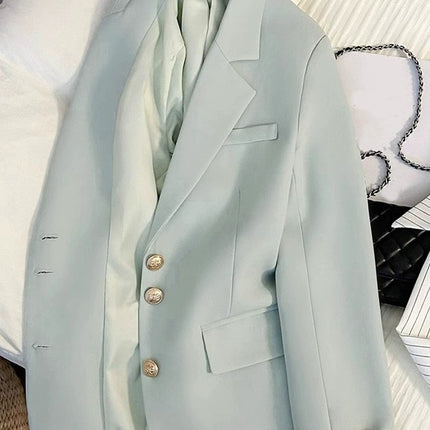 Trendy Cream White Blazer for Women Spring/Autumn 2024 New Korean Style Petite Versatile Suit Jacket