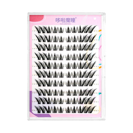 Glue-Free False Eyelashes New Nine-Tailed Rabbit Glue Large Capacity Flatness Factory Supply Segmented Fox Type Formaldehyde-Free High