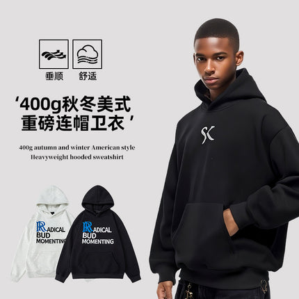 Amazon American Heavy Hooded Sweatshirt Men's Embroidered Towel Autumn Trendy Brand Loose Couple Jacket Wholesale
