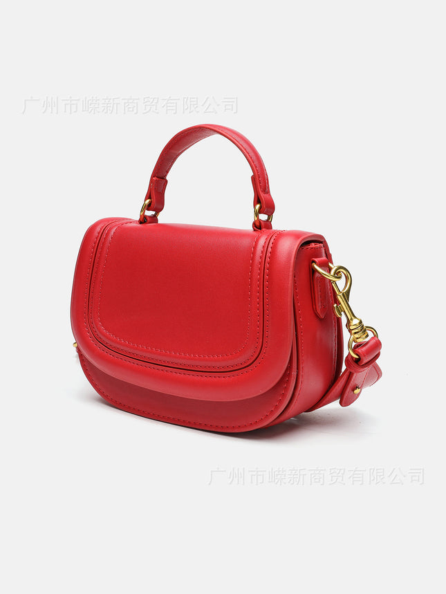 Zr Women's Bag 2025 Saddle Bag Chinese Red Women's Mini Flap Shoulder Handbag Cross-Border Trend