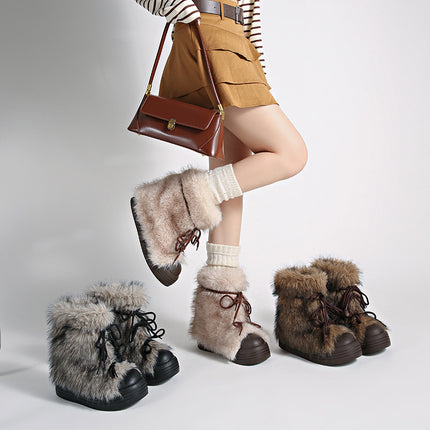 2025 Autumn/Winter New Fashionable Women's Snow Boots with Thick Soles, Stylish, Warm, and Cold-Resistant, Available for Export