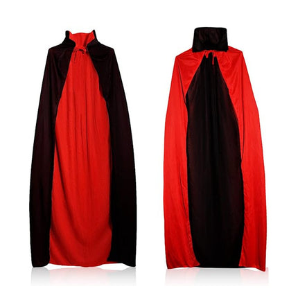 Black-faced Double-layer Children's Halloween Cross-border Adult Cloak Cape Collar Death Makeup Costume Props Red Cloak