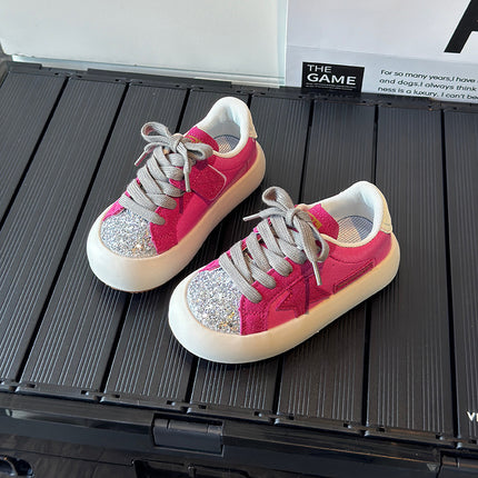 Girls' Board Shoes Sequin Star Low-top Board Shoes 2024 Spring and Autumn New Casual Boys' Lightweight Breathable sneaker Trendy