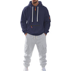 Navy blue and light gray pants / M