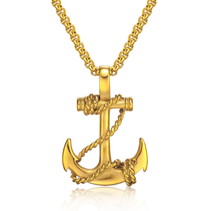 OPK Jewelry Cross-border Supply AliExpress Personalized Internet Celebrity Anchor Pendant Street Hip-hop Titanium Steel Men's Necklace