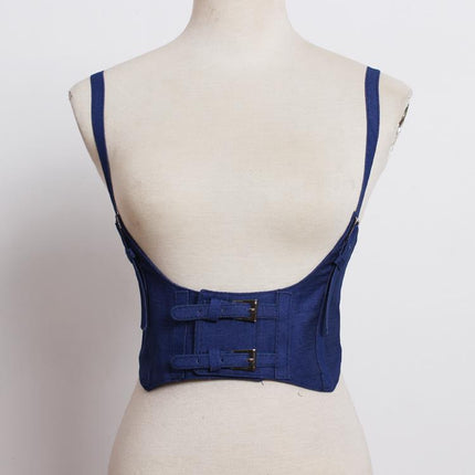 All-match decorative vest strap elastic wide belt women's leather vest camisole waist seal lolita