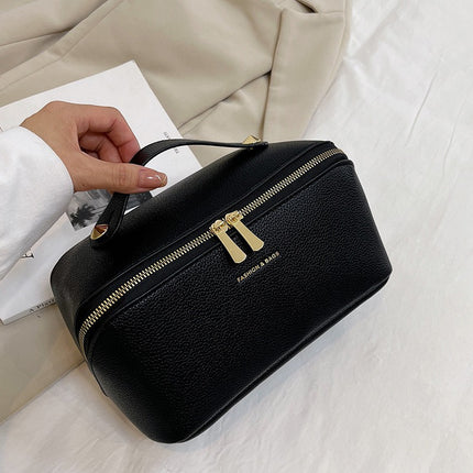 New Cross-Border Portable Makeup Bag with Large Capacity and Multiple Compartments, Pu Cosmetic Storage Bag, Toiletry Bag with High Aesthetic Value