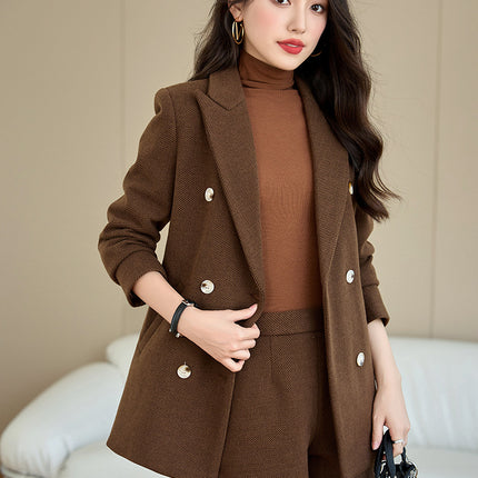 High-end Spring and Autumn Small Suit Jacket Women's Suit Business Wear Temperament Goddess Fan Fashion Dress OL Black Work Clothes