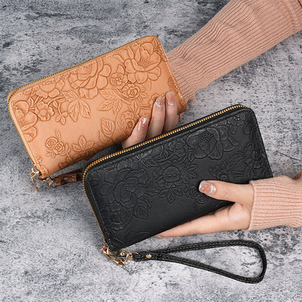 Factory new wallet women's long Korean fashion hand-held change purse zipper multi-functional women's mobile phone bag