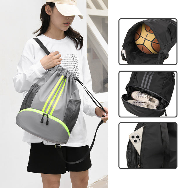 Basketball bag shoe warehouse separation swimming storage bag sports backpack drawstring drawstring drawstring bag training fitness backpack wholesale
