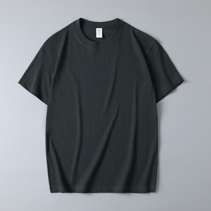 230g Thickened Heavy Men's Long-staple Cotton Short-sleeved T-shirt Men's Comfortable Round Neck Cotton Base Shirt Printable LOGO