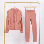 Smoke powder hooded stamped jacket cropped pants suit / 2/S