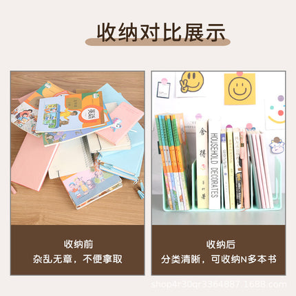 Four-column book stand desktop bookshelf desktop fixed book storage reading shelf book holder desk book stand wholesale
