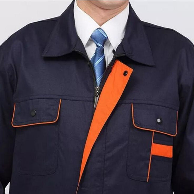 Labor protection clothing work clothes wear-resistant thickened long sleeve suit men's and women's autumn and winter jacket workshop auto repair tooling printing tooling