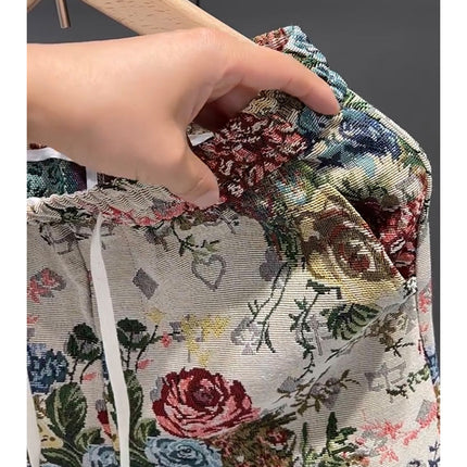Summer Trendy Casual Thin Shorts for Men Versatile Loose Floral Personality Beach Pants Breathable Sports Five-Point Shorts