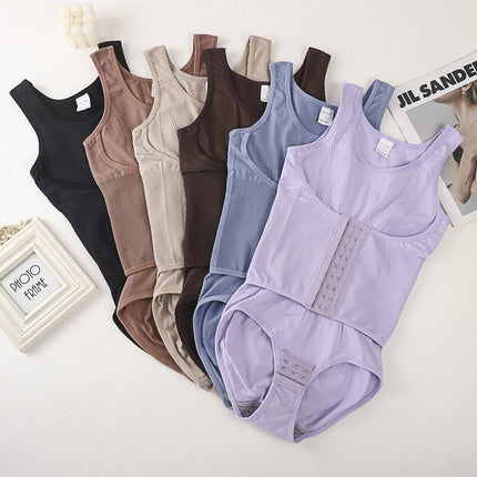 European and American Style Enhanced Buttoned Shapewear Bodysuit for Women, Body Shaping, Tight-Fitting, Hip-Lifting, Back-Beautifying Corset, Waist-Cinching, Tummy Control Shapewear