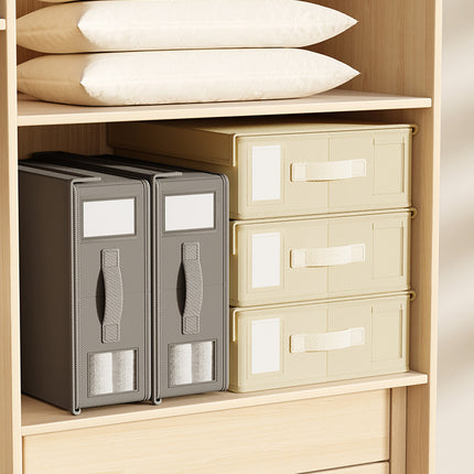 Cross-border Non-woven Bed Sheet Storage Box with Lid Window Foldable Household Wardrobe Clothes Arrangement Storage Box