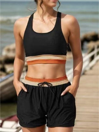 Swimwear Women's 2024 New Explosions Conservative Split Double Pants Belly Covering Flesh Slimming High-end Swimwear