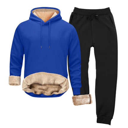 AliExpress cross-border autumn and winter new fleece-lined hooded sweater suit Europe and the United States leisure pullover hoodie foreign trade men's clothing