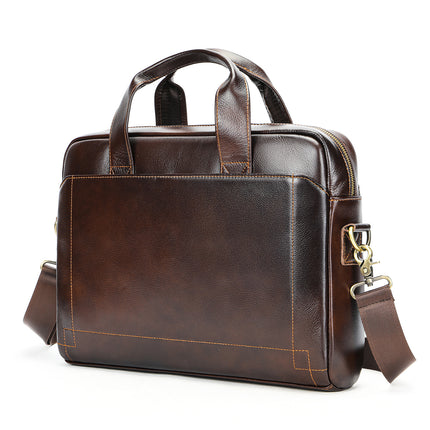 Men's Genuine Leather Briefcase Business Men's Bag Top Layer Cowhide Portable Lawyer Computer Bag Men's Shoulder Crossbody Bag