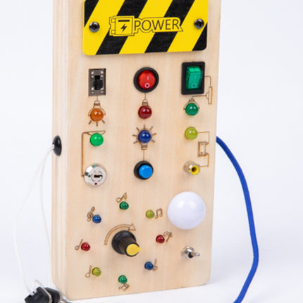 Children's Montessori Early Education Simulation Driving Steering Wheel Digital Switch Light Sound Busy Board Science and Education Aids Educational Toys