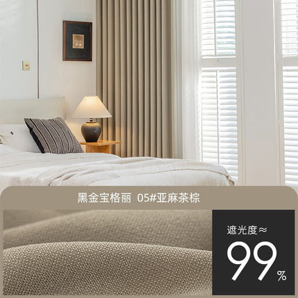 High-Temperature Shaped American-Style Retro Curtains, Thickened High-Shading Curtain Fabric, Suitable for Living Room and Bedroom, Shaoxing Keqiao