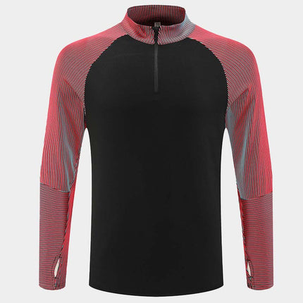 Spring and Autumn Sports Suit Half-Zip Jacket Men's Fitness Cycling Track and Field Outdoor Leisure Football Sports Training Clothing