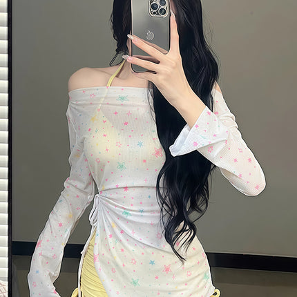 2025 New Split Swimsuit Women's Bikini Three-Piece Cover-Up Long-Sleeved Sun Protection Seaside Resort Hot Spring Pure Desire