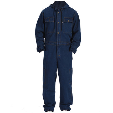 One-piece Denim work clothes painting welding dustproof site machine repair cotton one-piece work protection clothes suit with cap