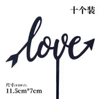 10-pack love black acrylic charms