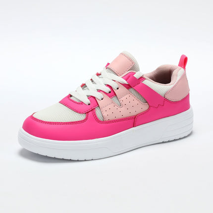 Korean Style Trendy Four-Season Thick-Soled Skateboard Shoes, Mesh Breathable Casual Shoes, Lace-Up Fashionable Women's Shoes, Outdoor Couple Trendy Shoes