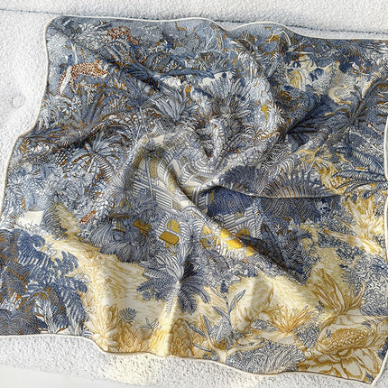 Hangzhou Silk 100 Mulberry Silk Scarf Nordic Simple Women 70cm Square Scarf Striped Silk Scarf Scarf Shawl