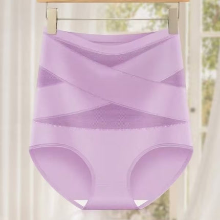 Amazon Cross-border Explosive Shaping Pants Cross Ice Silk High Waist Belly Tinting Panties Women Thin Hip Breathable temu