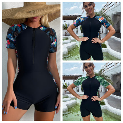 Swimsuit women's hot spring swimsuit one-piece Sports boxer conservative slimming new swimsuit professional training diving swimsuit women