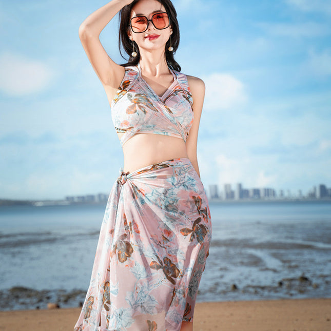 New sexy swimsuit women's split bikini three-piece bikini seaside vacation hot spring slimming swimsuit