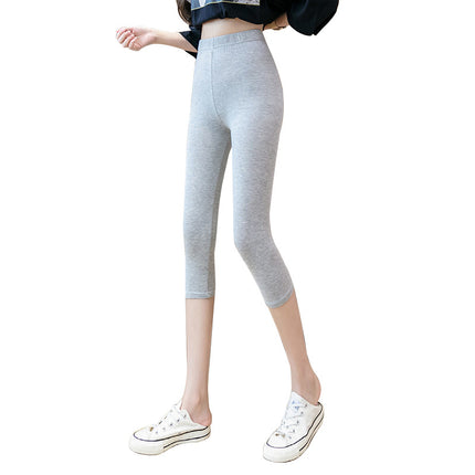 Modal Leggings Women's Thin Outer Wear Seamless Spring and Summer Cropped Pants Large Size High Waist Pants for Chubby Girls Women