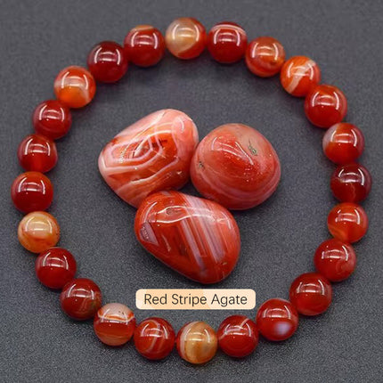 SHINE/TK Cross-border Best Selling 8mm Apatite Sun Stone Beaded Bracelet Handmade Agate Crystal Original Stone Bracelet
