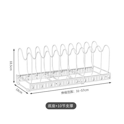Cross-Border Popular Retractable Dishware and Pot Rack Kitchen Dish Rack Storage Rack Cabinet Plate Pot Storage Rack