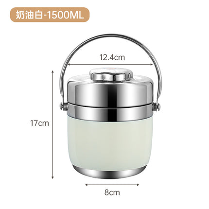 304 Stainless Steel Double Vacuum Extra Long Insulated Pot Student Satchel Bucket Large Capacity Multi-Layer Sealed Satchel Wholesale