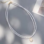 Double layer oval necklace