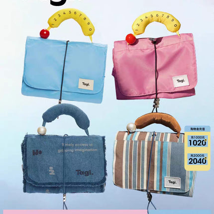 Tagi. Hadao Egg Roll Wash Travel Portable Cosmetics Bag Disassembly and Foldableing Multi-Functional Cosmetic Bag Large Capacity