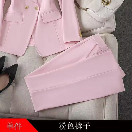 Zihong Zihong Suit suit Women's White Fashion Dress Suit High-end Temperament Goddess Fan suit 8017