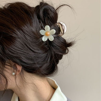 Elegant Sweet ~ Flower hairpin female back head temperament ins summer updo shark clip 2024 new hair clip