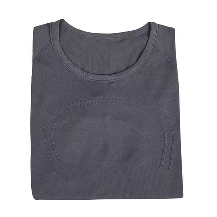 Luludarling Seamless Yoga Short-Sleeved Swiftly Slimming Look All-In-One Breathable Sports Fitness Base Layer