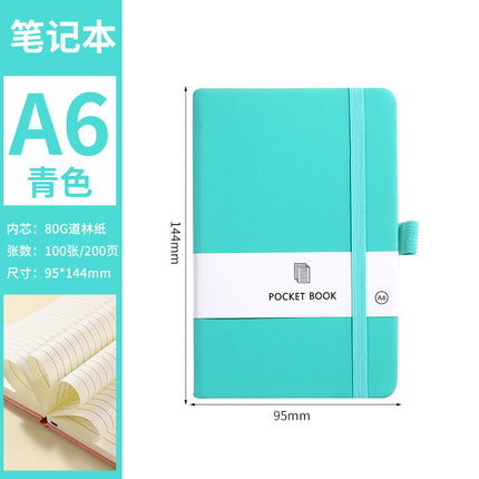 Portable Small Notebook A6A5 Wholesale Multi-Color Elastic Straps Skin-Feel Leather Notebook Imitation Leather Cross-Border Supply Ready Stock