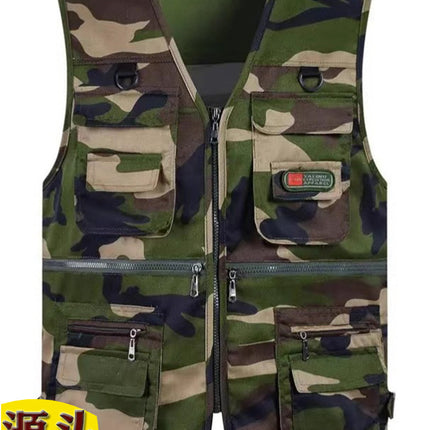 Cross-Border Outdoor Multi-Pocket Vest Men's Fishing Vest Photography Middle-Aged Men's Tops Work Clothes Middle-Aged and Elderly Dad Wear