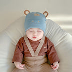 Round Ears Knit Blue Single Hat / 1-12 months 38-46cm
