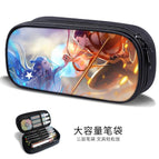 Large-capacity three-layer canvas pencil case-factory direct sales / B58540